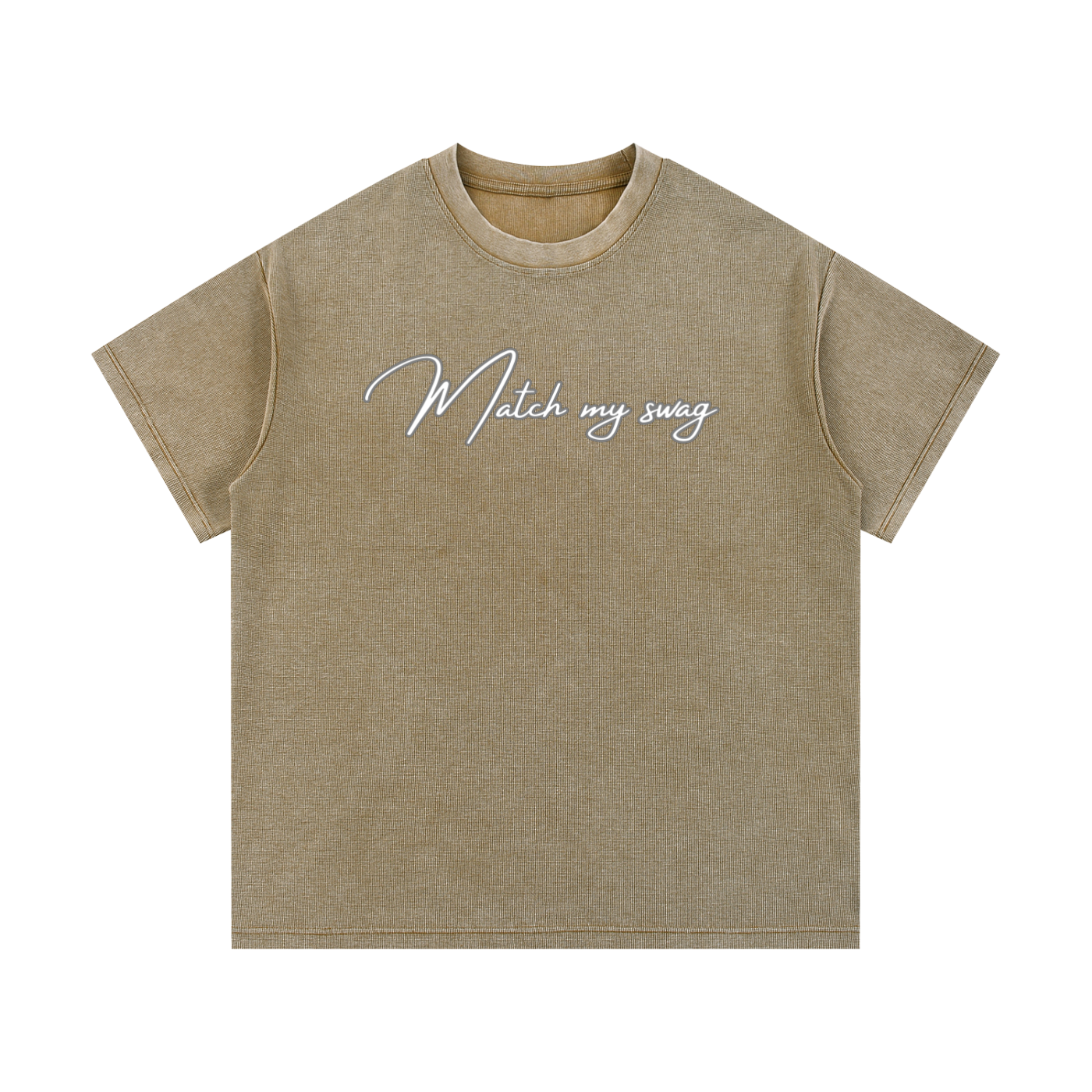 MATCH MY SWAG Mineral Wash Waffle Knit Logo T-Shirt