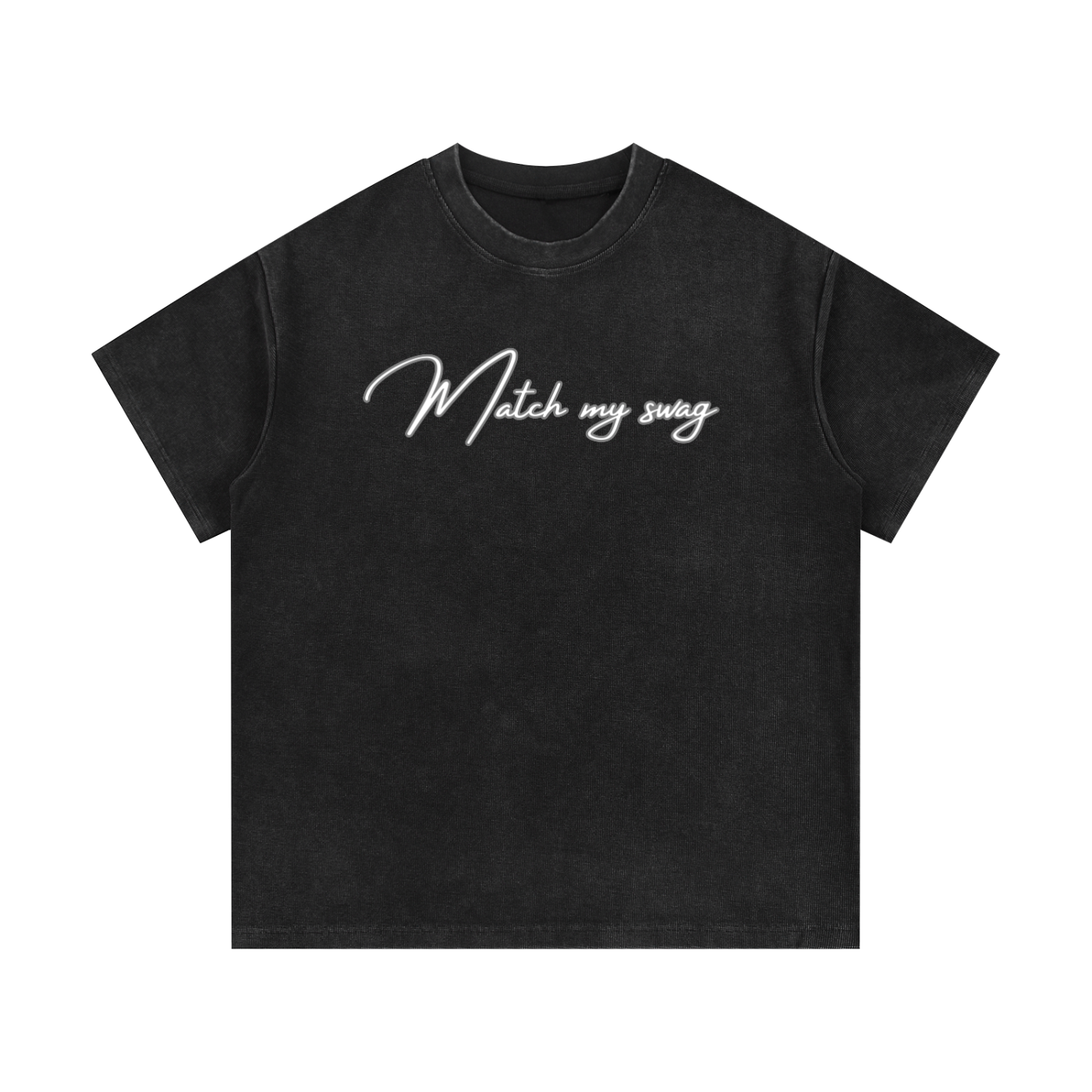 MATCH MY SWAG Mineral Wash Waffle Knit Logo T-Shirt