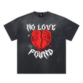 NO LOVE FOUND Hand-Frayed Sunfade Paint Splatter T-Shirt