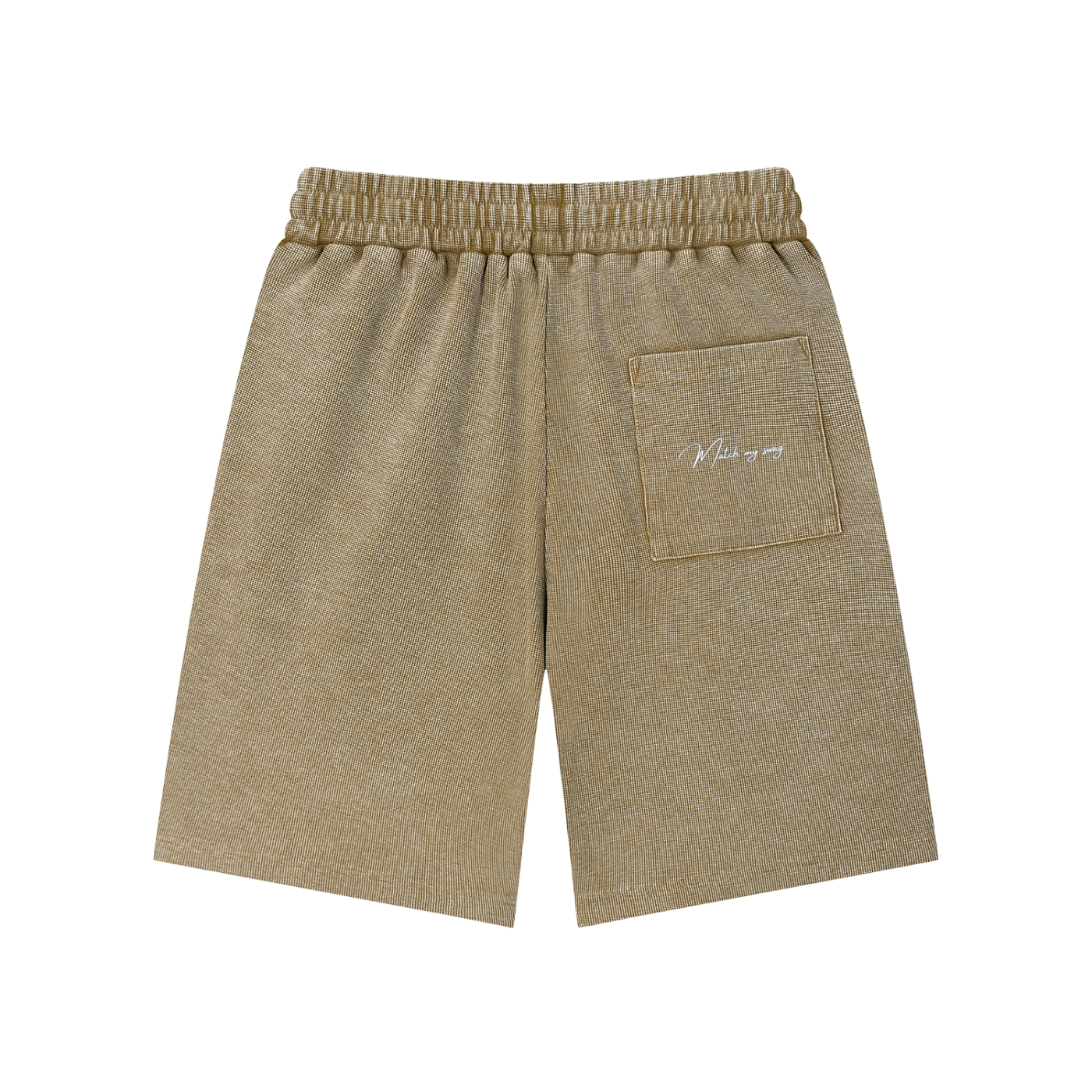MATCH MY SWAG Mineral Wash Waffle Knit Logo Shorts