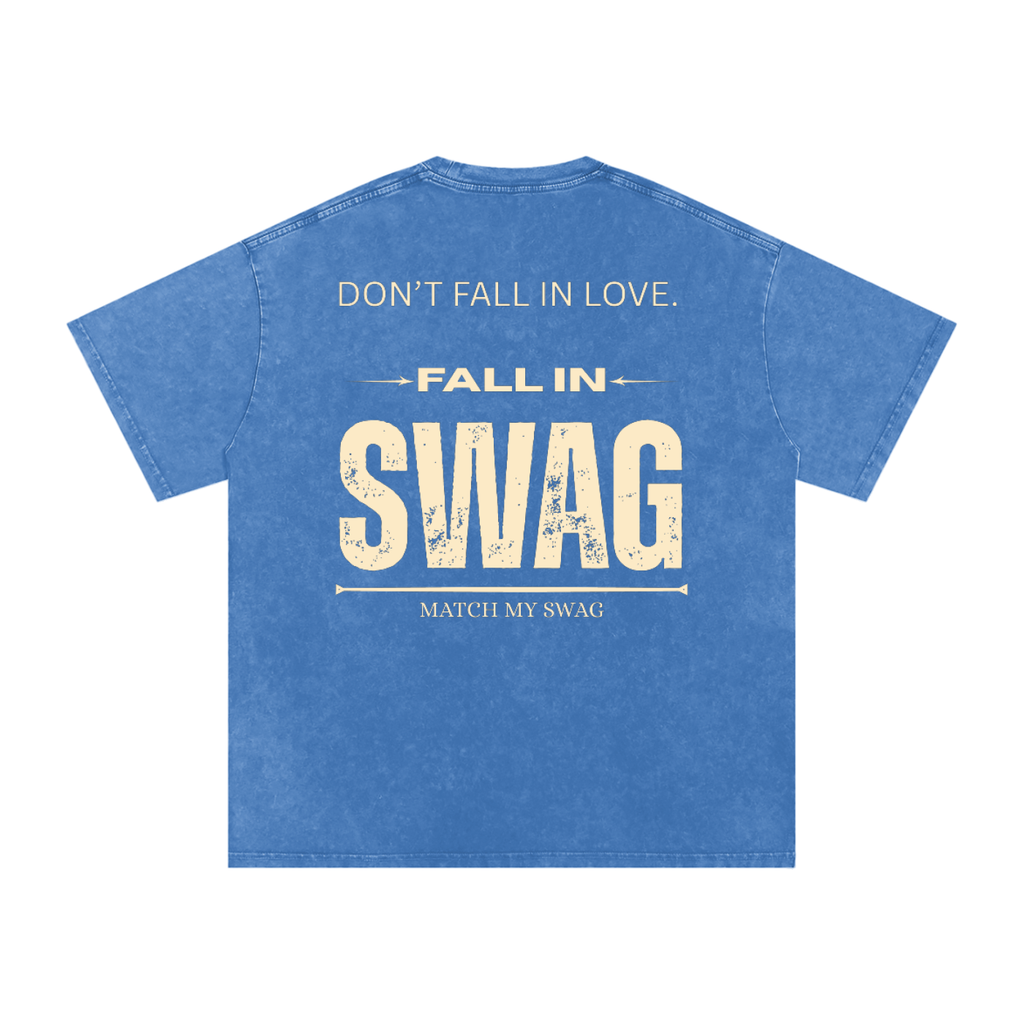 FALL IN SWAG Snow Washed Oversized Cotton T-Shirt