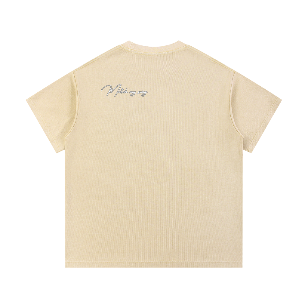 MATCH MY SWAG Mineral Wash Waffle Knit Logo T-Shirt