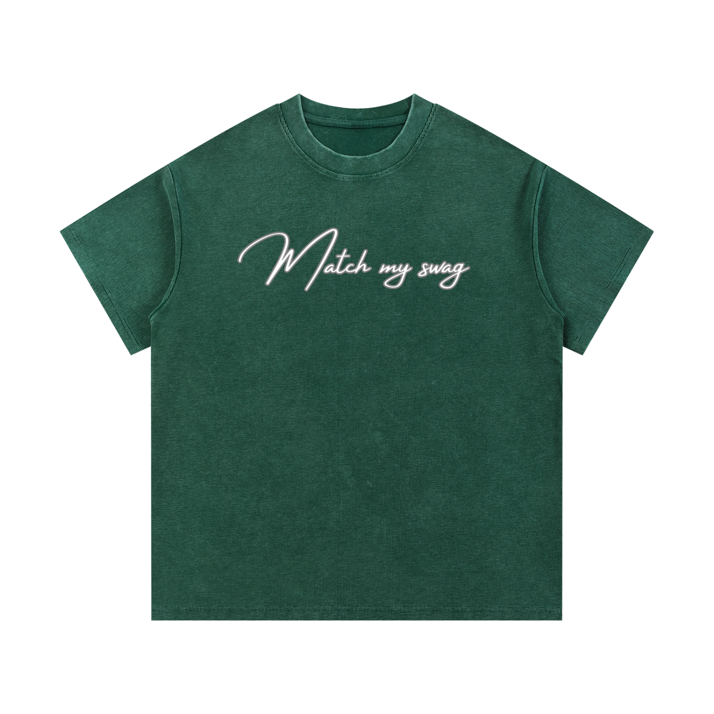 MATCH MY SWAG Mineral Wash Waffle Knit Logo T-Shirt