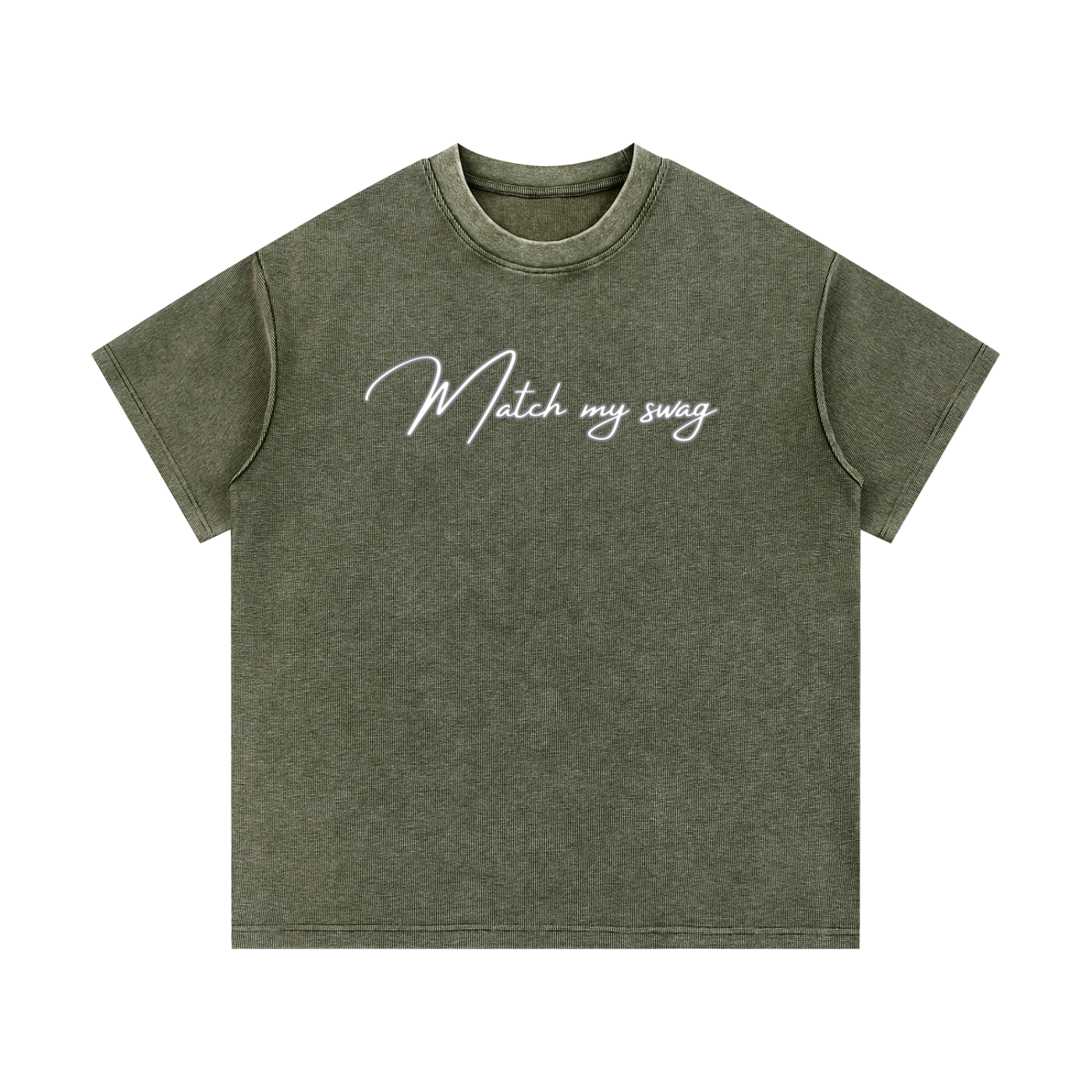 MATCH MY SWAG Mineral Wash Waffle Knit Logo T-Shirt