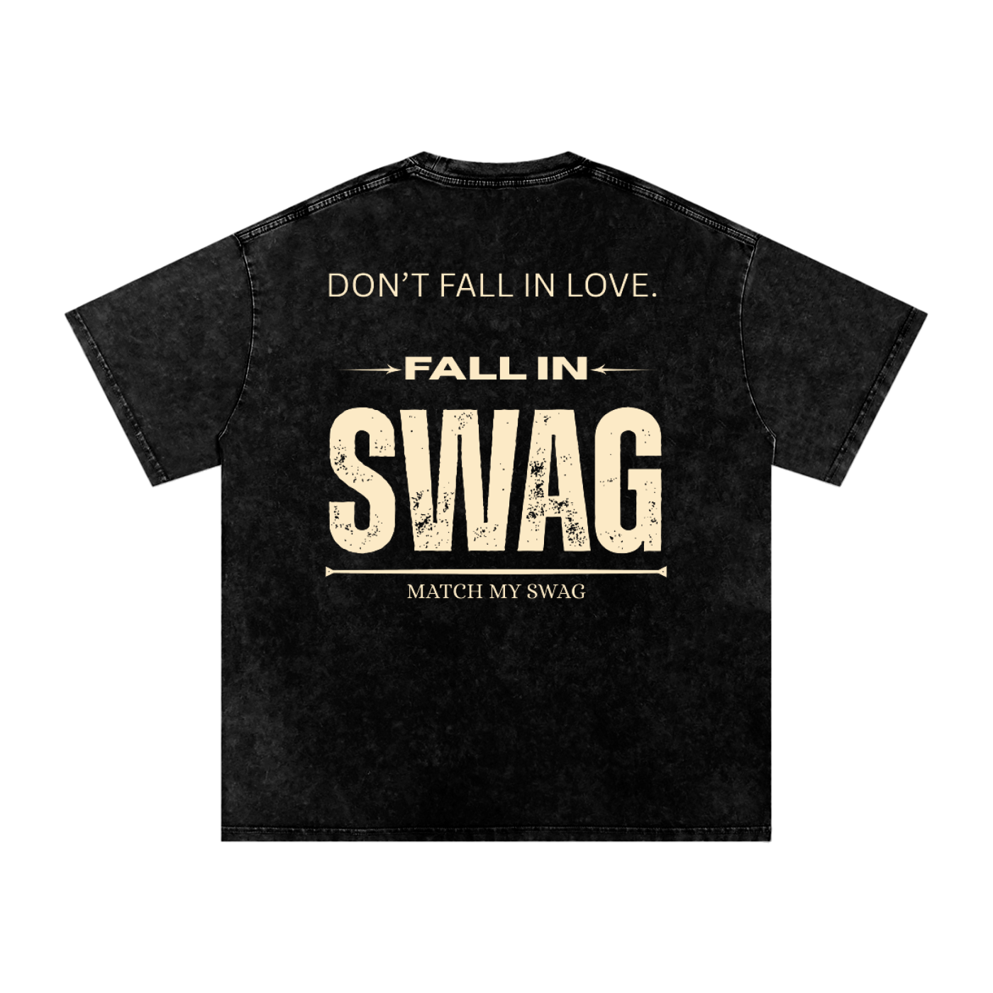 FALL IN SWAG Snow Washed Oversized Cotton T-Shirt