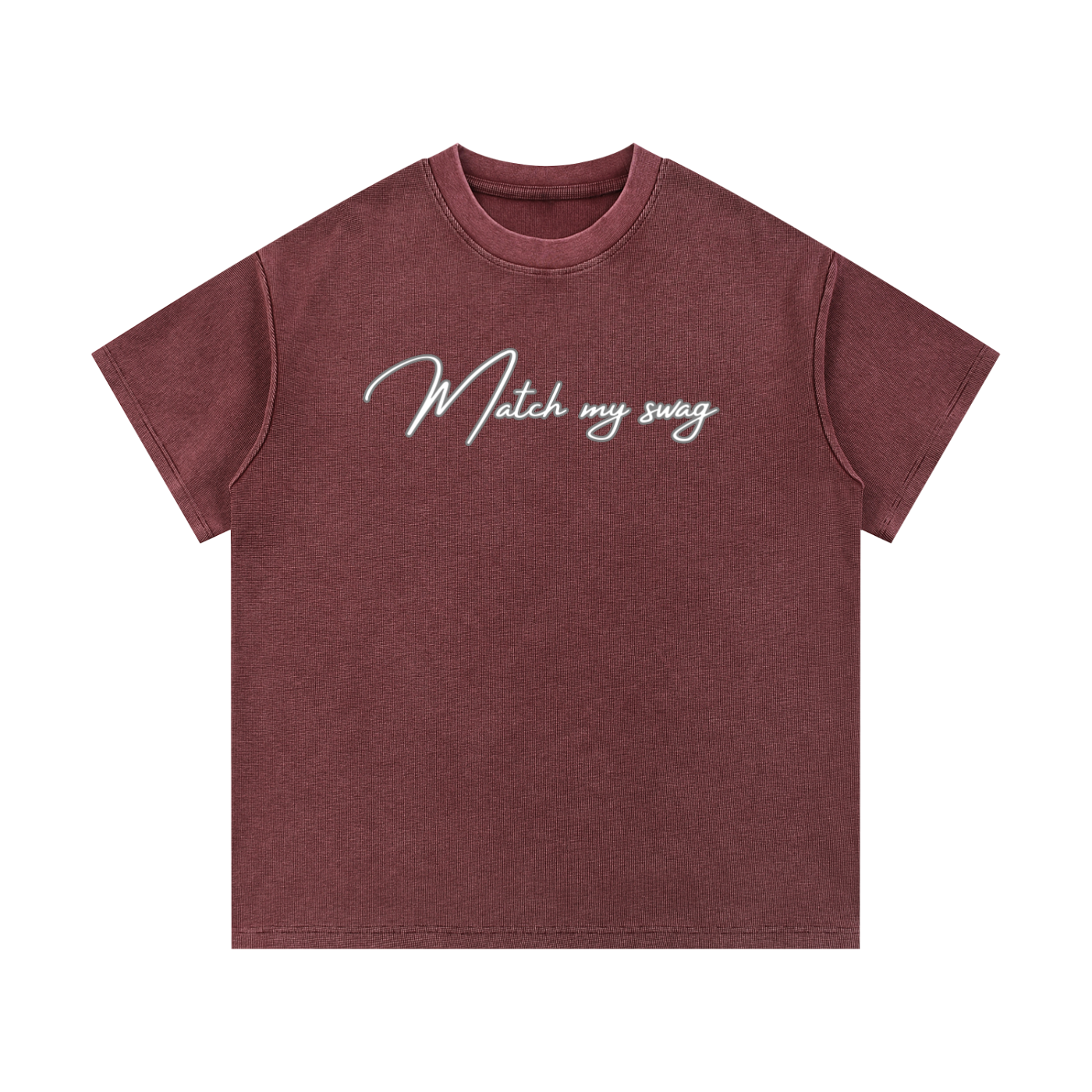 MATCH MY SWAG Mineral Wash Waffle Knit Logo T-Shirt