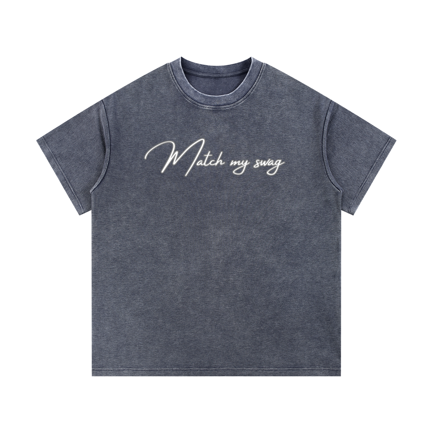MATCH MY SWAG Mineral Wash Waffle Knit Logo T-Shirt