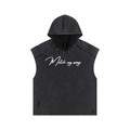 THE GRIN REAPER Snow Washed Boxy Hooded Tank Top