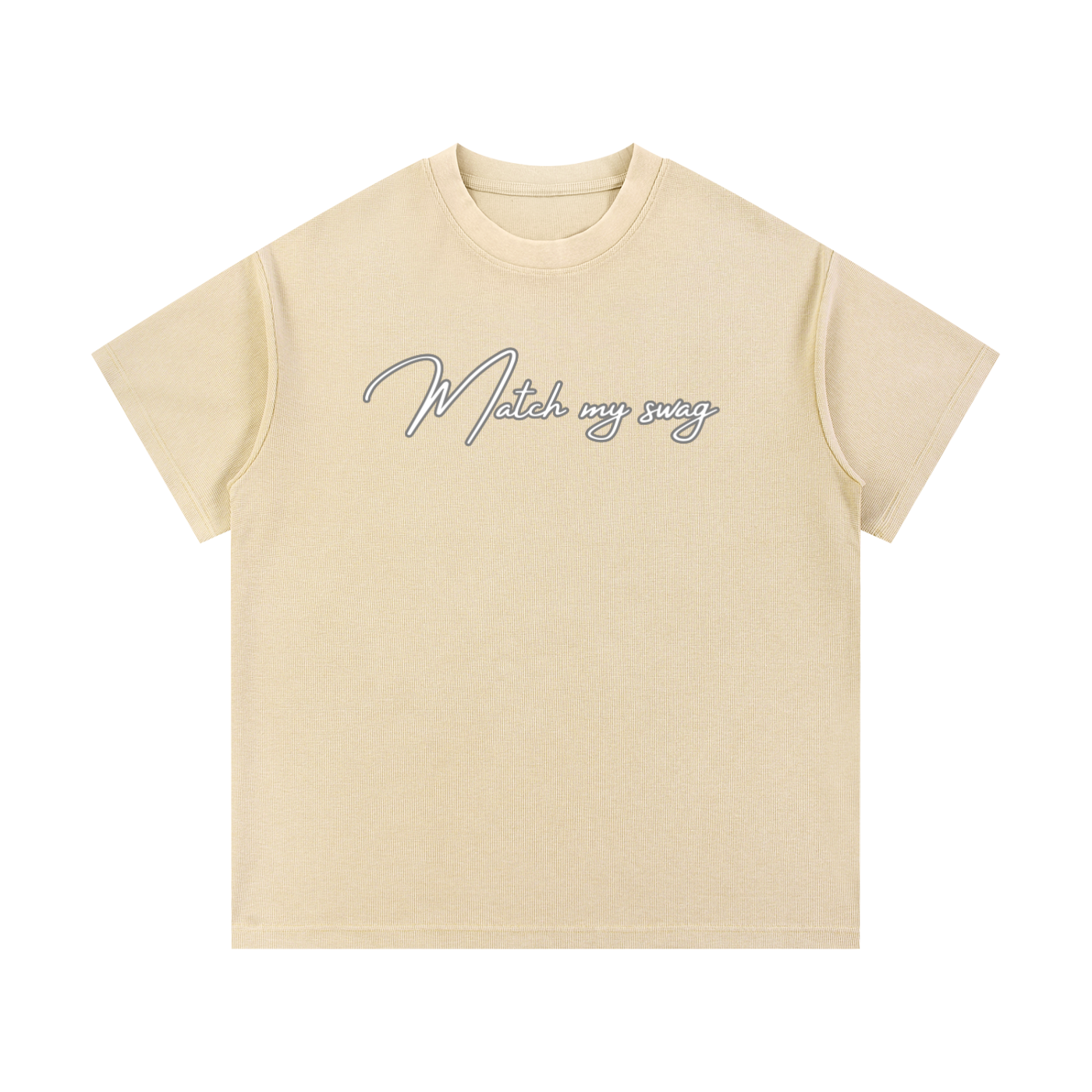MATCH MY SWAG Mineral Wash Waffle Knit Logo T-Shirt