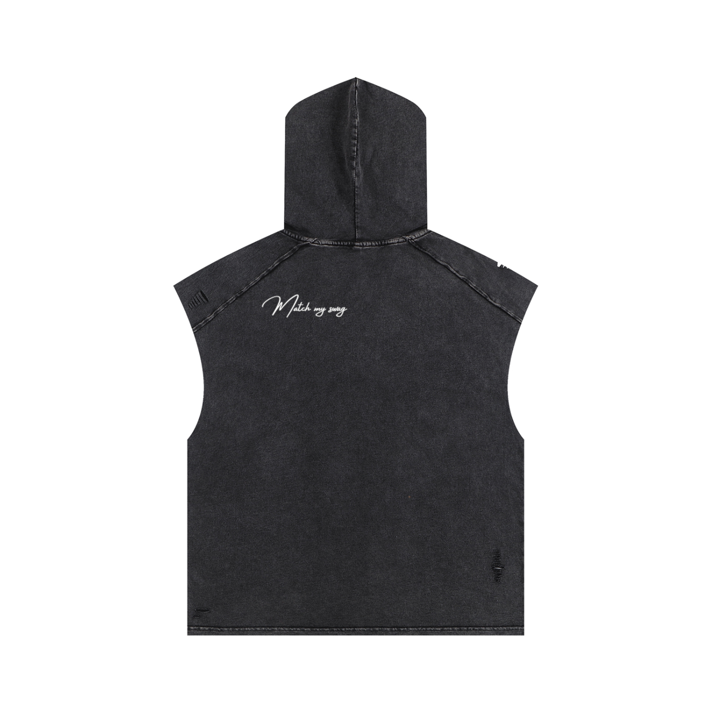 THE GRIN REAPER Snow Washed Boxy Hooded Tank Top