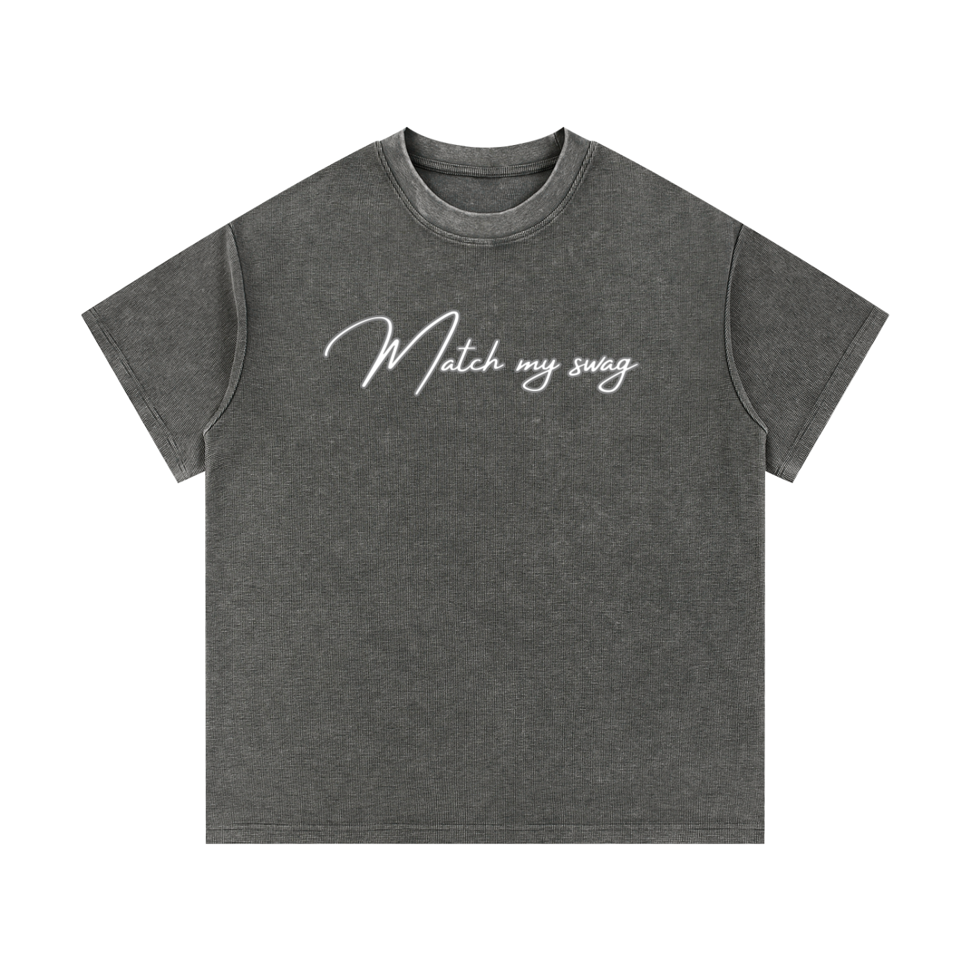 MATCH MY SWAG Mineral Wash Waffle Knit Logo T-Shirt