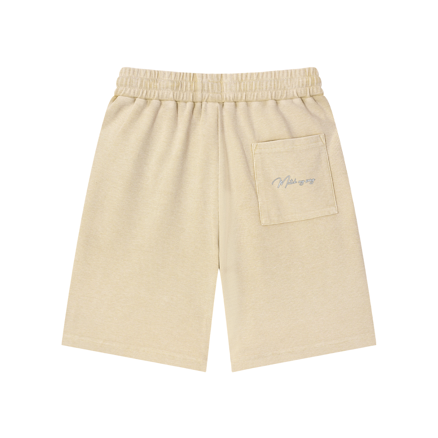 MATCH MY SWAG Mineral Wash Waffle Knit Logo Shorts