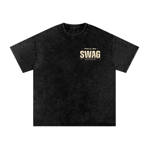 FALL IN SWAG Snow Washed Oversized Cotton T-Shirt