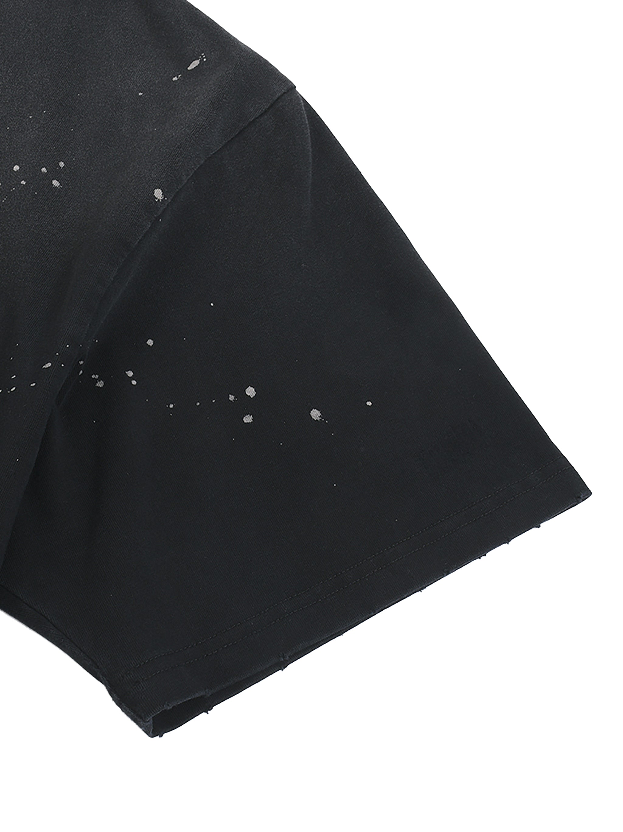 NO LOVE FOUND Hand-Frayed Sunfade Paint Splatter T-Shirt