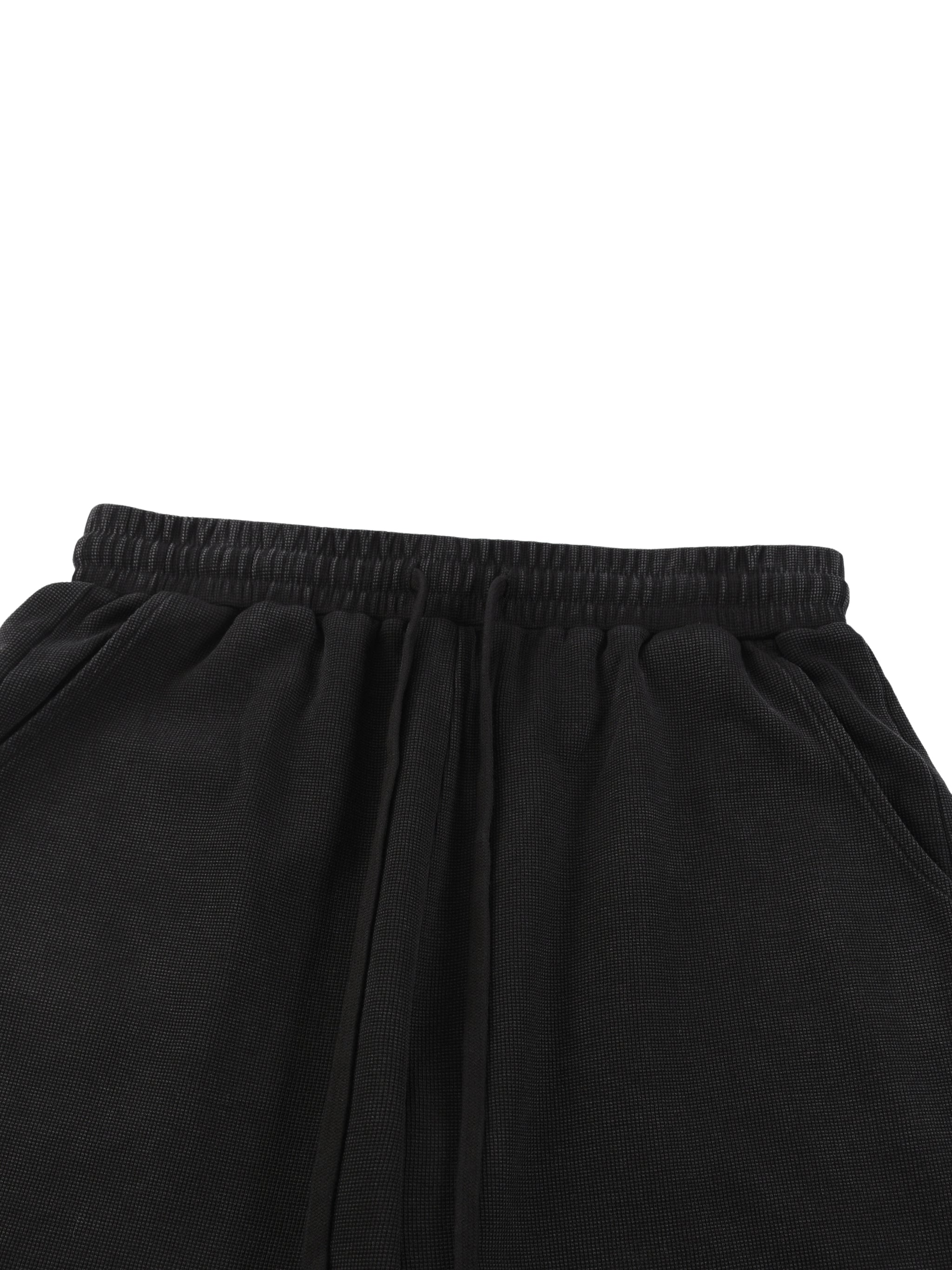 MATCH MY SWAG Mineral Wash Waffle Knit Logo Shorts