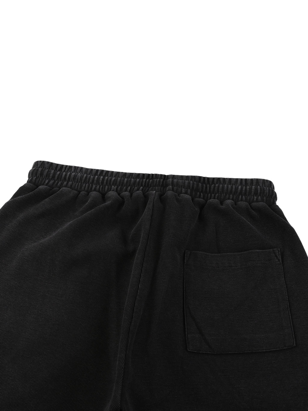 MATCH MY SWAG Mineral Wash Waffle Knit Logo Shorts